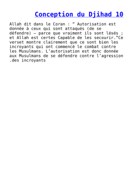 Conception du Djihad 10