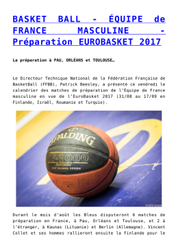 Pr&eacute;paration EUROBASKET 2017