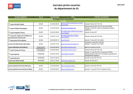 JOURNEES PORTES OUVERTES DES ETABLISSEMENTS DU 41