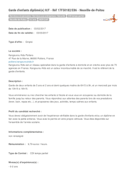 Garde d`enfants diplômé(e)