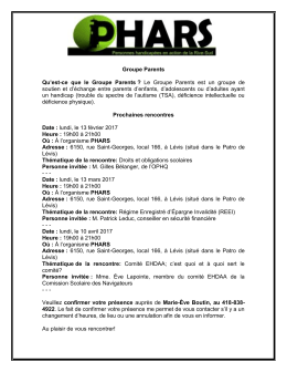 Groupe Parents Qu`est-ce que le Groupe Parents