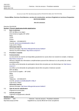 France-Millau: Services d`architecture, services de