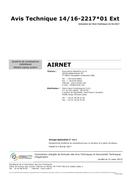 Avis Technique 14/16-2217*01 Ext AIRNET