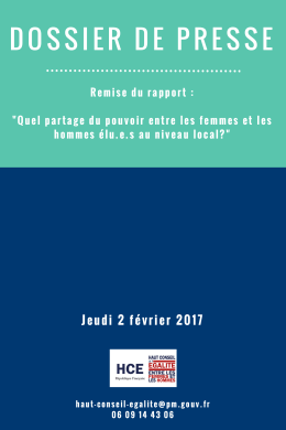 DOSSIER DE PRESSE - Haut Conseil à l`Egalité entre les femmes