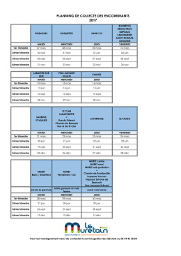 planning encombrants 2017
