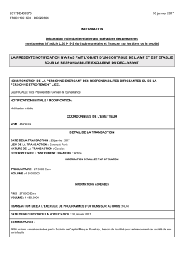 la presente notification n`a pas fait l`objet d`un controle de l`amf et est