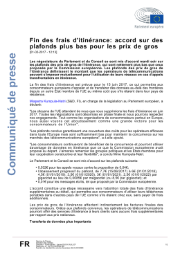 Communiqu&eacute; de presse