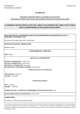 la presente notification n`a pas fait l`objet d`un controle de l`amf et est
