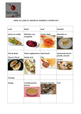 Menu de F&eacute;vrier - Saint-L&eacute;ger-des-Bois