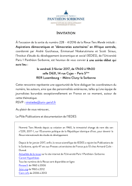 4/2016 de la Revue Tiers Monde intitulé