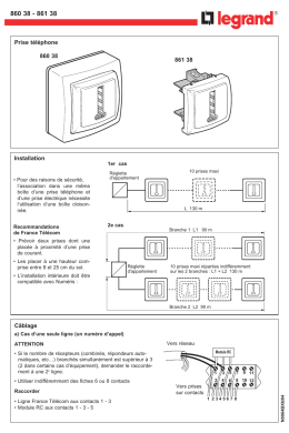 860 38 861 38 Prise t&eacute;l&eacute;phone Installation C&acirc;blage