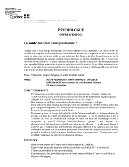 Sdf fdsfsdfg - Ordre des Psychologues du Québec
