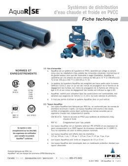 Syst&egrave;mes de distribution d`eau chaude et froide en PVCC