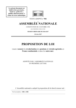 ASSEMBL&Eacute;E NATIONALE PROJET DE LOI