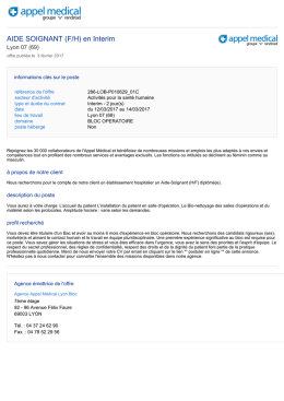 AIDE SOIGNANT (F/H) en Interim