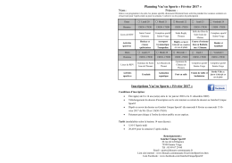 Inscriptions Vac`en Sports « Février 2017 » Planning Vac`en Sports