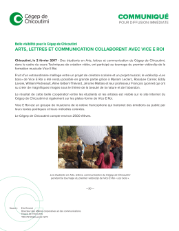 communiqu&eacute; - C&eacute;gep de Chicoutimi