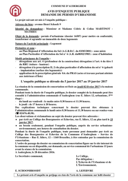 AVIS D`ENQUETE PUBLIQUE DEMANDE DE