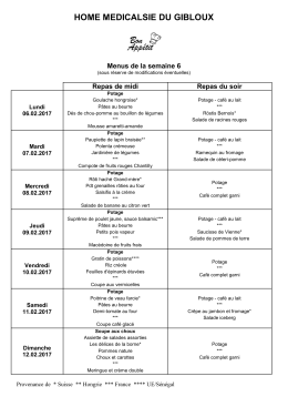 Semaine du 6 au 12 février 2017