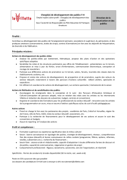 FICHE de POSTE