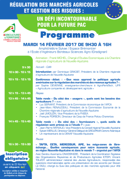 Programme - Chambre d`agriculture d`Aquitaine