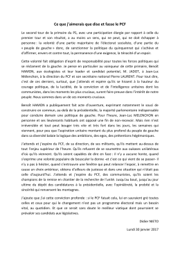 Ce que j`aimerais que dise et fasse le PCF