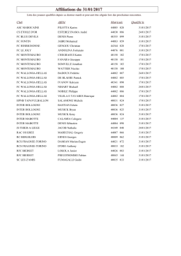 Affiliations du 31/01/2017