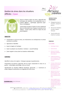 Gestion du stress dans les situations difficiles - 2 jours