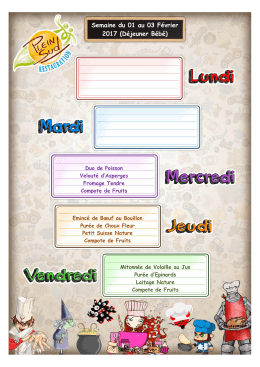 MENU DU 01 au 03 FEVRIER Bébés