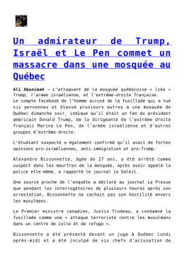 Un admirateur de Trump, Israël et Le Pen commet un massacre