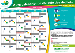 Votre cal endrier de collecte de s déchets