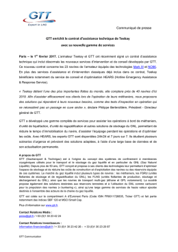GTT enrichit le contrat d`assistance technique de Teekay avec sa