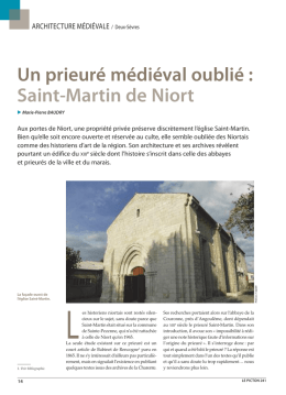 un prieuré médiéval oublié : Saint-Martin de niort