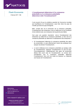Flash Economie - Natixis Research Global Markets