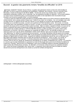 la gestion des gisements miniers "émaillée de difficultés
