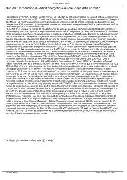 la r&eacute;duction du d&eacute;ficit &eacute;nerg&eacute;tique au c&oelig;ur des d&eacute;fis en