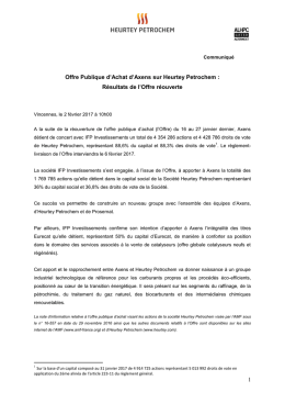 Communiqu&eacute; de Presse