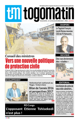 Togo Matin N&deg;157 - R&eacute;publique Togolaise