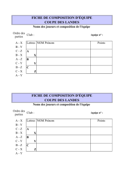 fiche de composition d`&eacute;quipe coupe des landes