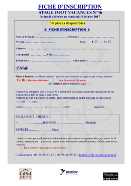 La fiche d`inscription