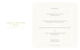 D&eacute;couvrez le menu de la Saint-Valentin