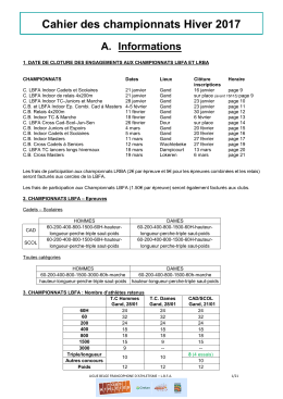 Cahier des championnats HIVER 2017