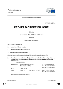 FR FR PROJET D`ORDRE DU JOUR