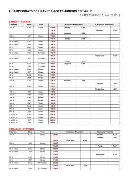 CHAMPIONNATS DE FRANCE CADETS