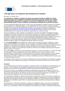 L`UE agit face à la croissance des émissions de l`aviation