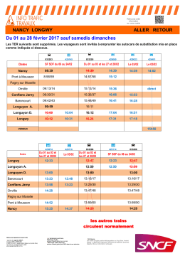 Du 01 au 28 f&eacute;vrier 2017 sauf samedis dimanches NANCY