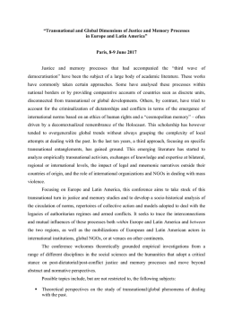 “Transnational and Global Dimensions of Justice and Memory