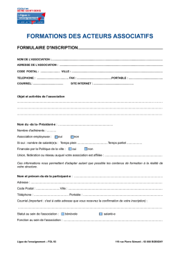 FORMATIONS DES ACTEURS ASSOCIATIFS