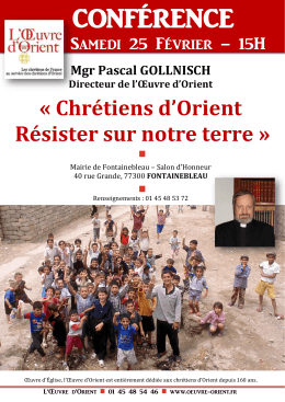 conférence - L`Œuvre d`Orient