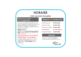 Horaire de la garde médicale du CLSC de Saint